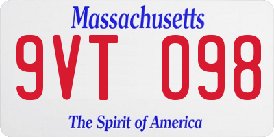 MA license plate 9VT098