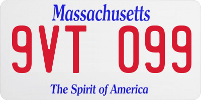 MA license plate 9VT099