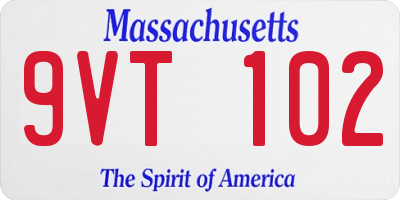 MA license plate 9VT102