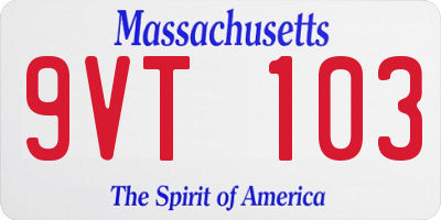 MA license plate 9VT103