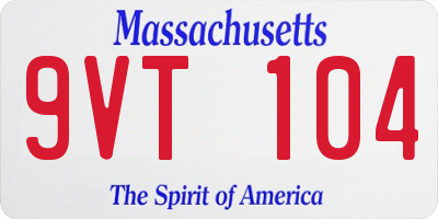 MA license plate 9VT104