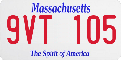 MA license plate 9VT105
