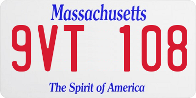 MA license plate 9VT108