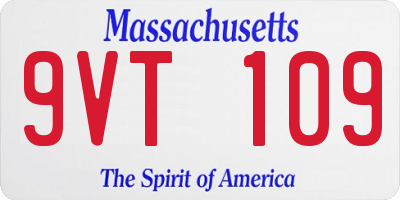 MA license plate 9VT109