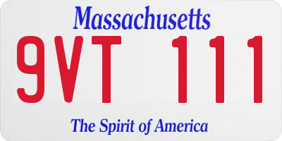 MA license plate 9VT111