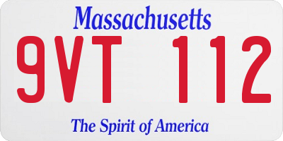 MA license plate 9VT112