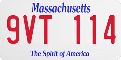 MA license plate 9VT114