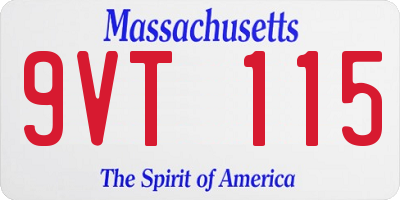 MA license plate 9VT115