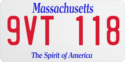 MA license plate 9VT118