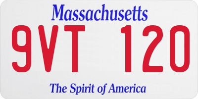 MA license plate 9VT120