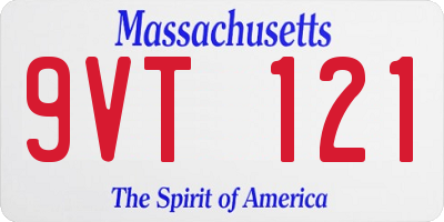 MA license plate 9VT121