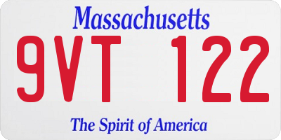 MA license plate 9VT122