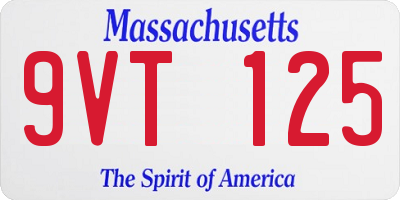 MA license plate 9VT125