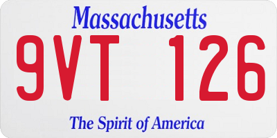 MA license plate 9VT126