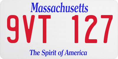 MA license plate 9VT127