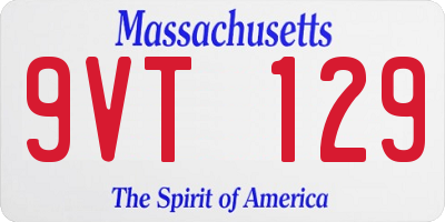 MA license plate 9VT129