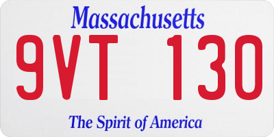 MA license plate 9VT130