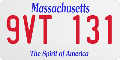 MA license plate 9VT131