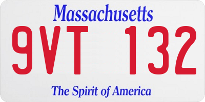 MA license plate 9VT132