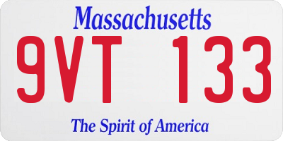 MA license plate 9VT133