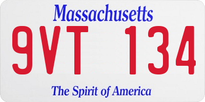 MA license plate 9VT134