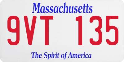MA license plate 9VT135