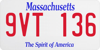 MA license plate 9VT136