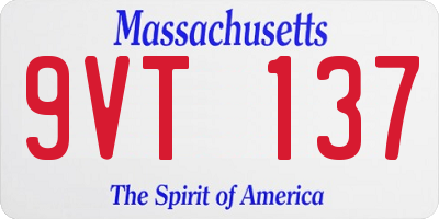 MA license plate 9VT137