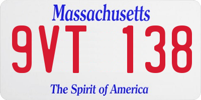 MA license plate 9VT138