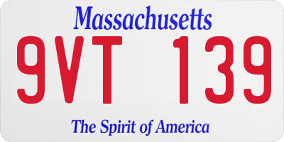 MA license plate 9VT139