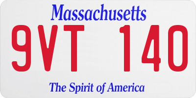 MA license plate 9VT140