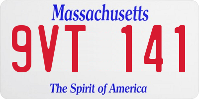 MA license plate 9VT141