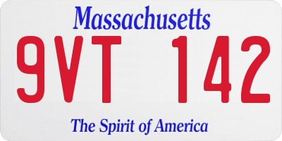 MA license plate 9VT142