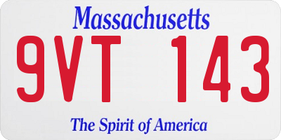 MA license plate 9VT143