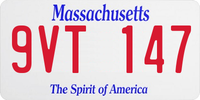 MA license plate 9VT147
