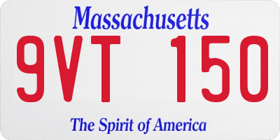 MA license plate 9VT150
