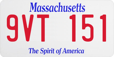 MA license plate 9VT151