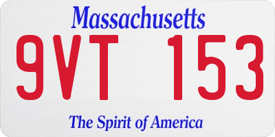 MA license plate 9VT153