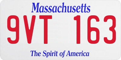 MA license plate 9VT163