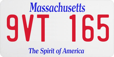 MA license plate 9VT165