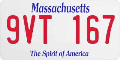 MA license plate 9VT167