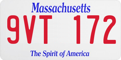 MA license plate 9VT172