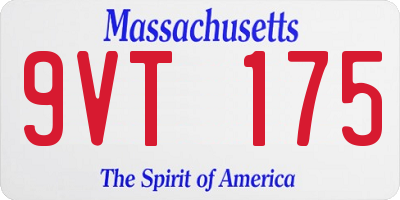 MA license plate 9VT175