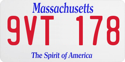 MA license plate 9VT178