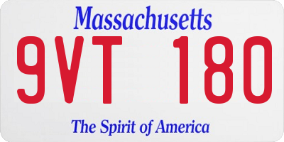 MA license plate 9VT180