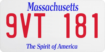 MA license plate 9VT181