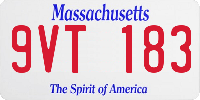 MA license plate 9VT183