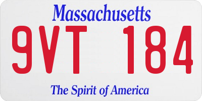 MA license plate 9VT184
