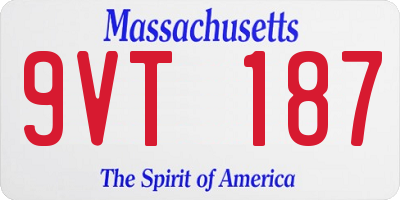 MA license plate 9VT187