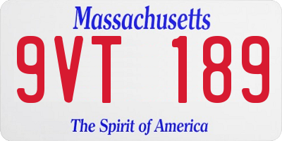 MA license plate 9VT189
